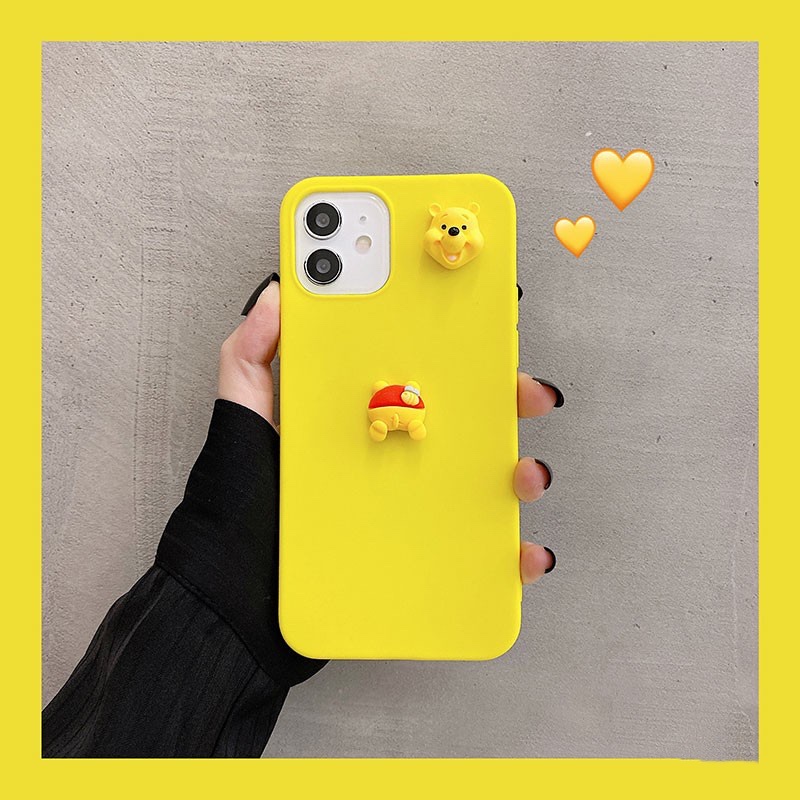 3D Cartoon Pooh Mobile Phone Case for Oppo F1S F3 PLUS F5 F7 F9 F11 PRO F17 A83 soft shell
