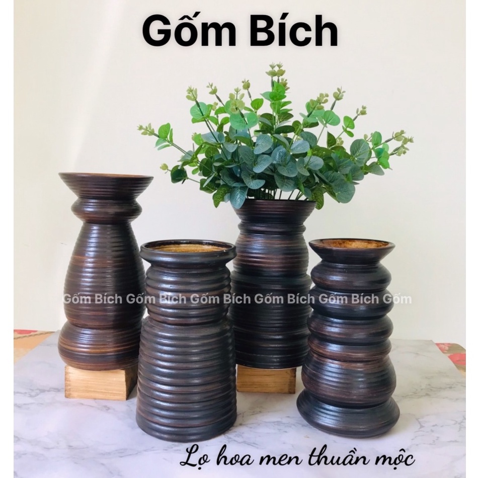 Bình Hoa Lọ Hoa Men Thuần Mộc Nhiều Mẫu Dáng Lò Xo Decor Trang Trí Gốm Sứ Bát Tràng - Gốm Bích