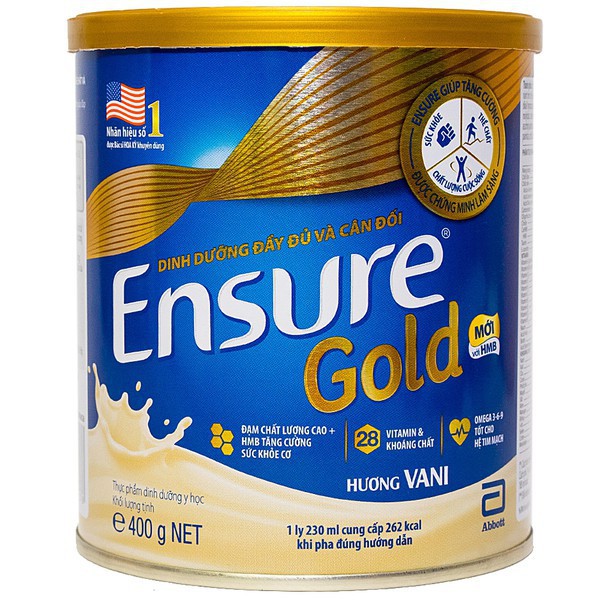 Sữa ENSURE GOLD hương vani lon 400g (date luôn mới)