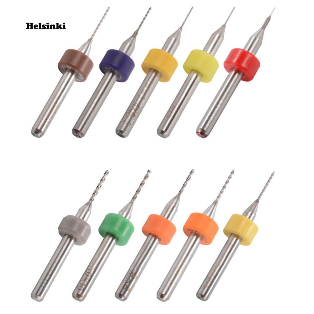 (Hàng Mới Về) Set 10 Mũi Khoan 0.1-1.0mm Cho Máy In 3d Mk7 Mk8 Reprap