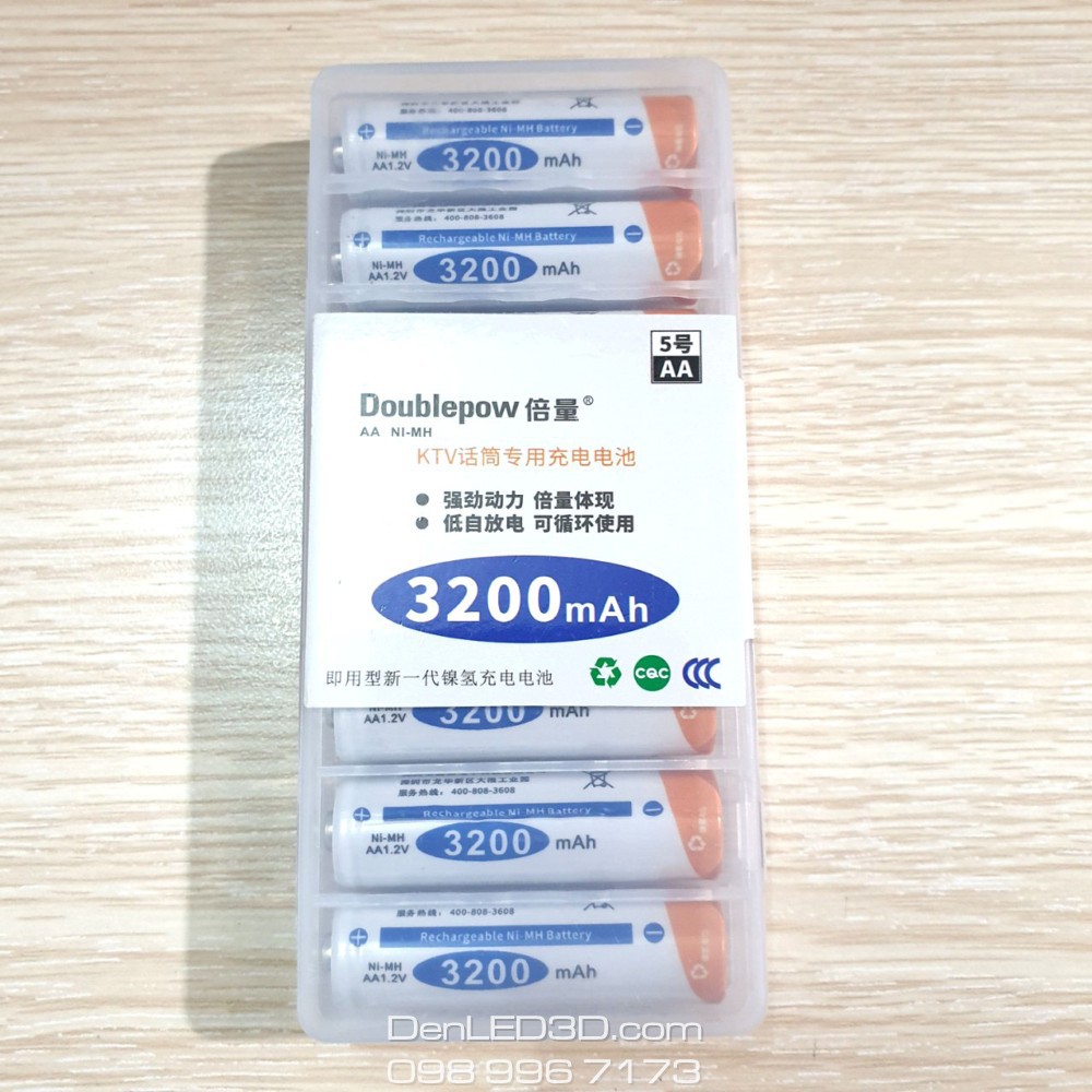 [Chính Hãng] Combo 4 Pin Sạc DoublePow 3200 Mah Dung Lượng Cao Giá Tốt Cho Mic Karakoke, Máy Ảnh, Camera