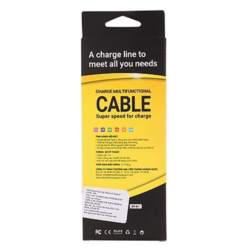 Dây Cáp Sạc Type C Genshai GT01  - Hàng chính hãng