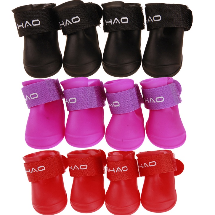 4 Cái Cho Chó Cưng Giày Đi Mưa Cho Chó Giày Chống Nước Chống Trượt Cho Chó York Giày Cao Su Mùa Đông Cho Chó Nhỏ Chihuahua