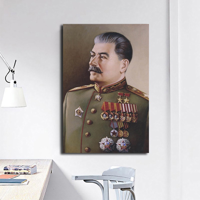 Tranh Sơn Dầu Hình Chân Dung Joseph Stalin Dùng Trang Trí Phòng Khách