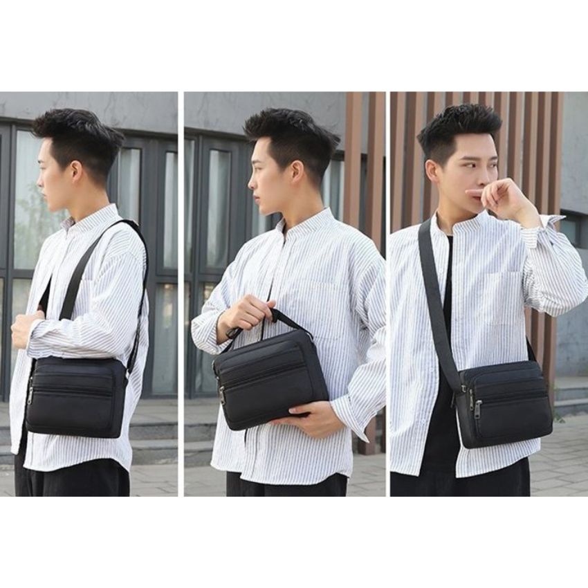 Túi xách đeo chéo, đeo vai nam thời trang Hàn Quốc cao cấp size 27cm chất liệu vải dù lạnh cao cấp với nhiều màu sắc