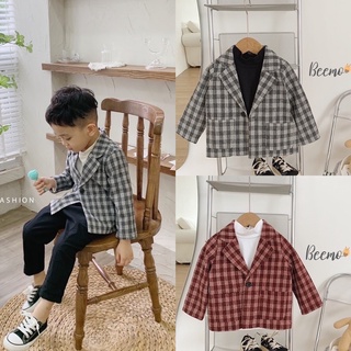 Áo vest kẻ dạ bé trai