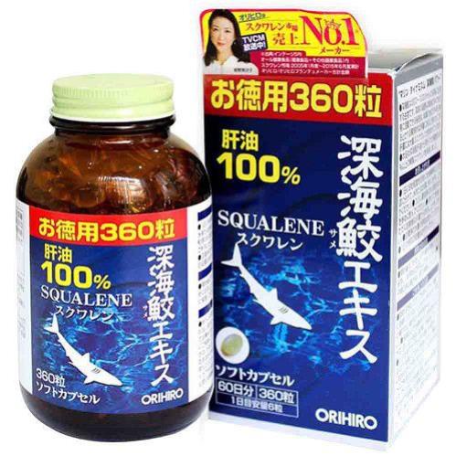 Dầu gan cá, Sụn Vi Cá Mập Orihiro Squalene 360 viên Deep sea Shark liver oil extract Cap