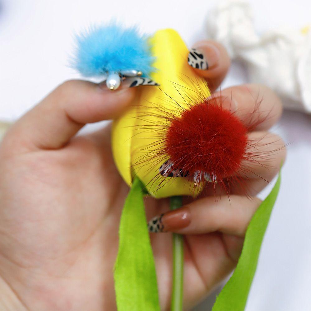 Phụ Kiện Trang Trí Móng Tay Nghệ Thuật Hình Quả Bóng Lông Nhiều Màu Sắc Có Thể Tháo Rời