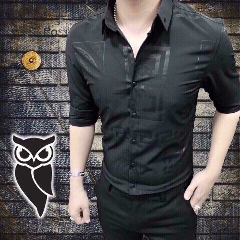 Áo Sơ Mi Nam Dài Tay Chất Lụa Phối Hoạ TIết HOA VĂN XÁM CHÌM- shopsile1 | BigBuy360 - bigbuy360.vn