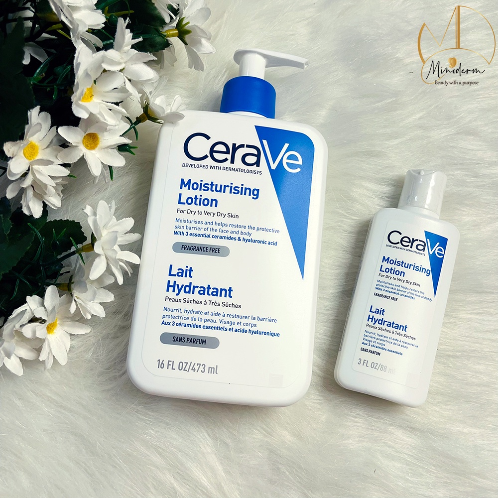 Kem dưỡng ẩm cho cơ thể và da mặt Cerave Moisturising, SA Smoothing cream khôi phục màng ẩm cho da 473ml