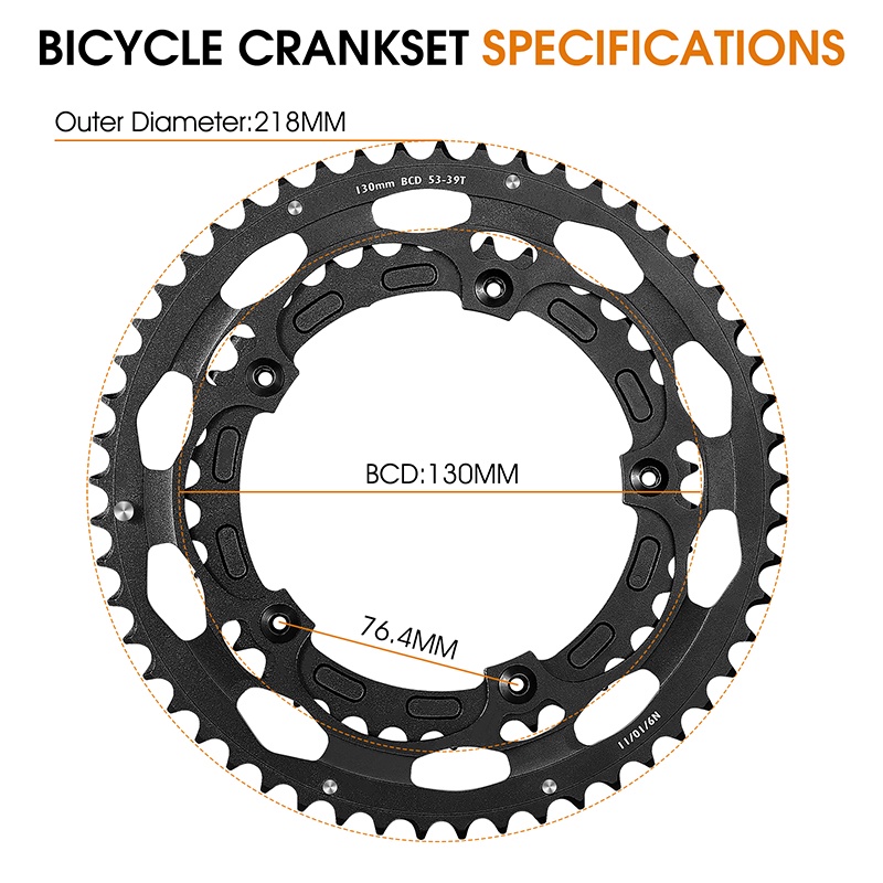 Đĩa sên đôi WEST BIKING 130BCD 39T-53T cho xe đạp leo núi