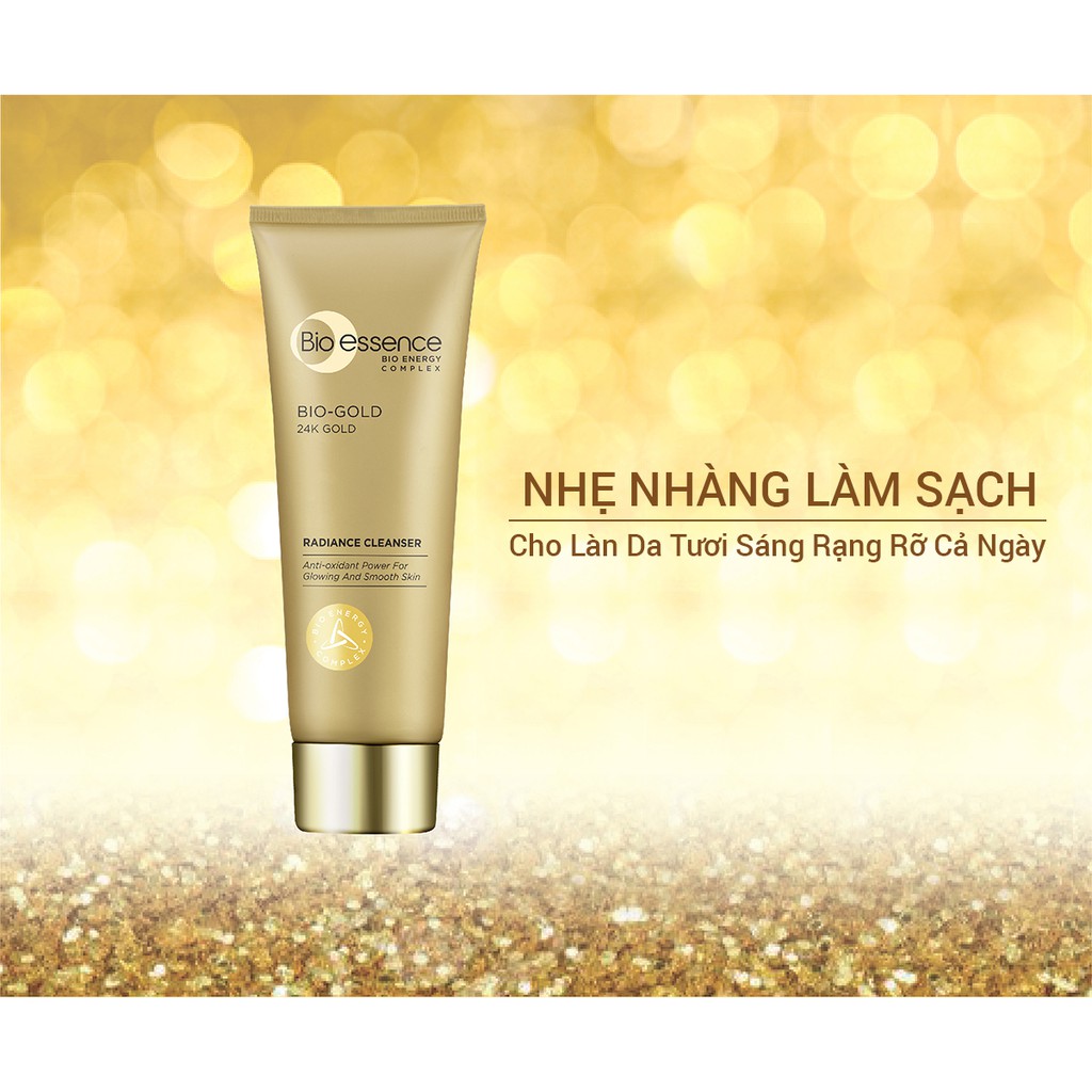 [Giao Ngay Lập Tức] Sữa Rửa Mặt Ban Ngày Bio-Essence Bio Gold 24K Gold Radiance Cleanser 100gr