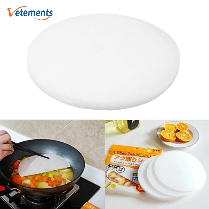 Set 12 Giấy Thấm Dầu Hình Tròn Màu Trắng Dùng Một Lần Tiện Dụng Cho Nhà Bếp