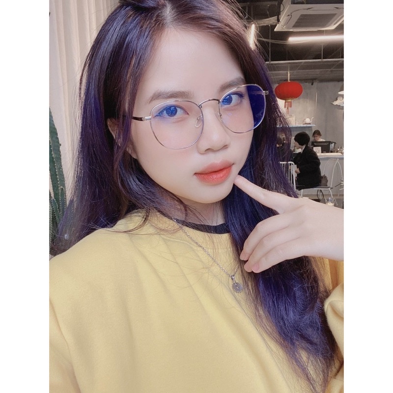 Kính giả cận, Gọng kính kim loại tròn 9396 Jolie eyewear chống ánh sáng xanh, UV400
