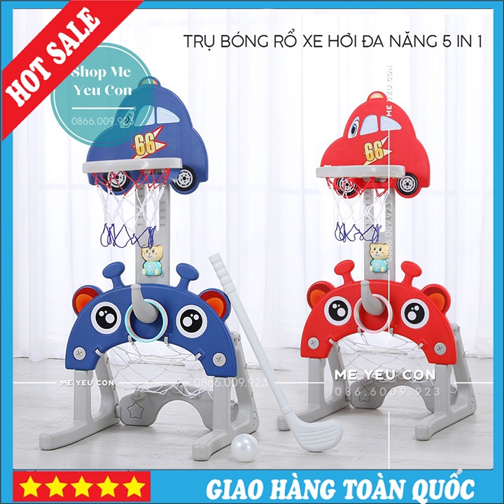 Bộ Đồ Chơi Bóng Rổ 5 Trong 1, Trụ Bóng Rổ, Bóng Đá, Golf Cho Bé Trai Bé Gái Size To Siêu Hot HOT SALE