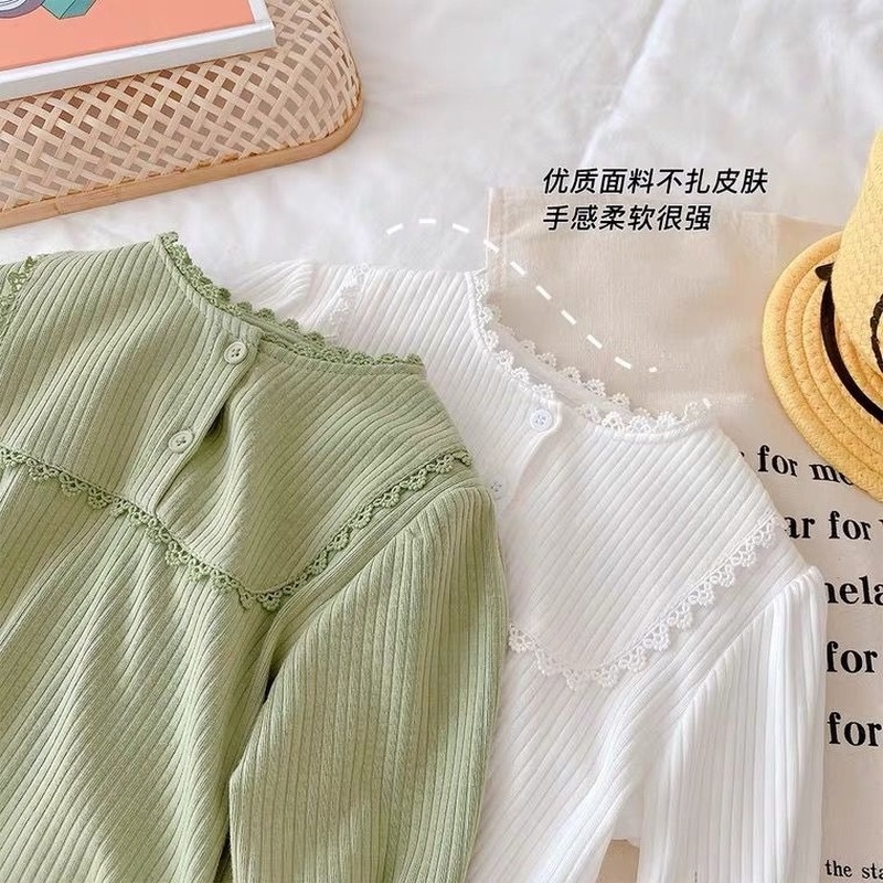 Áo kiểu tay dài cổ búp bê xinh xắn cho bé gái