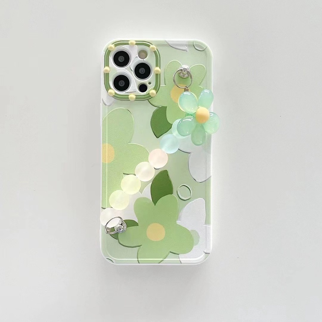 Ốp điện thoại họa tiết hoa lan xinh xắn kèm dây đeo thích hợp cho Iphone 12 Pro Max 11 Pro Max Xs Max Xr X 7 8 Plus