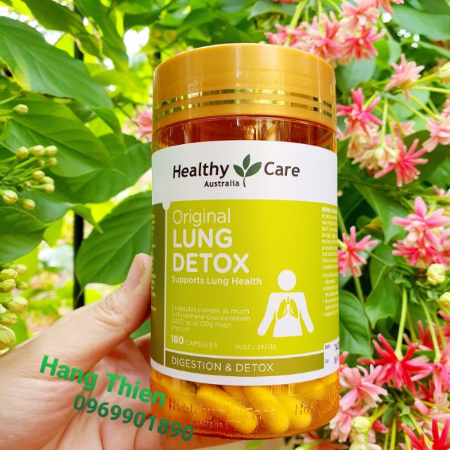 (Đủ bill) Viên uống thải độc phổi Healthy Care Lung Detox_180v