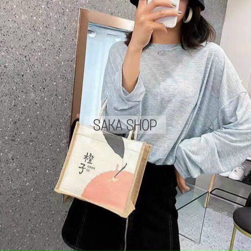 Túi cối nữ nhỏ đi biển nhiều hoa văn dễ thương