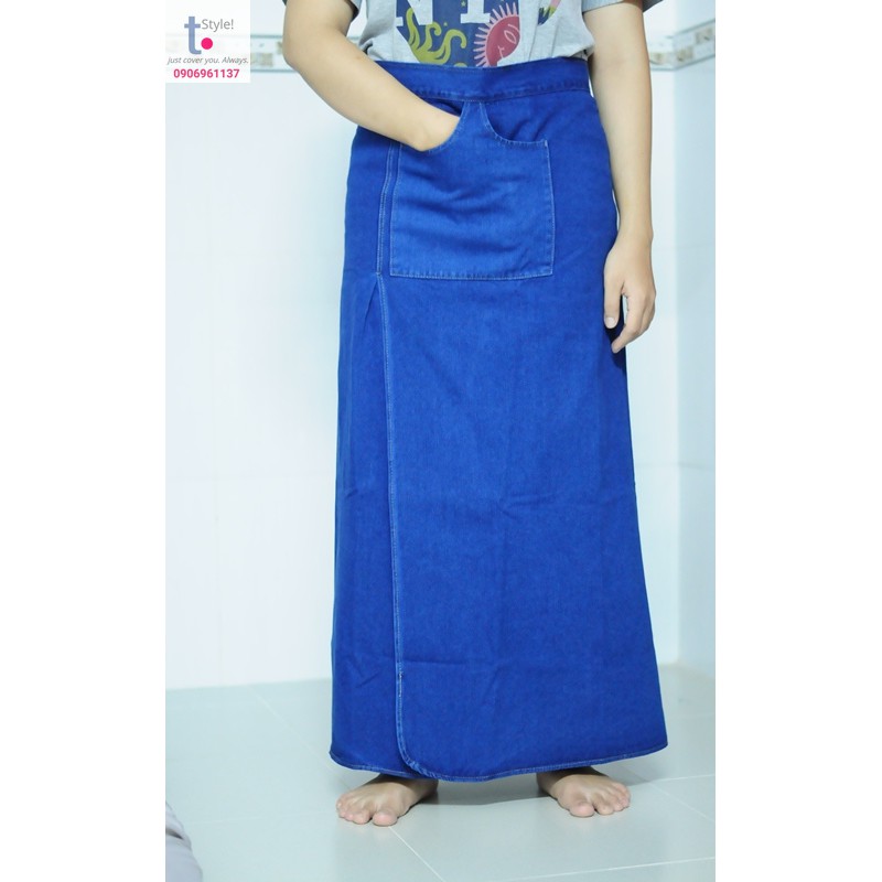 Váy chống nắng xẻ tà TSTYLE trơn cạp lưng thun nút bấm dễ đi xe máy phong cách Trẻ Trung | BigBuy360 - bigbuy360.vn