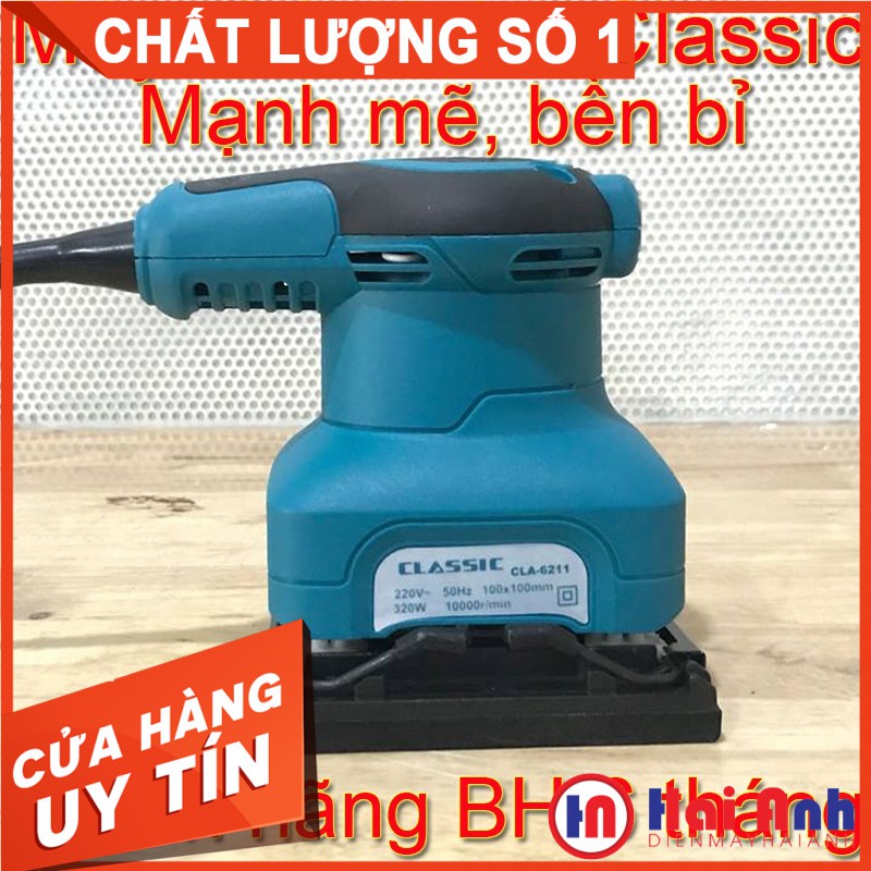 Máy đánh nhám gỗ vuông mini cầm tay Classic 6211 chính hãng, mạnh mẽ bền bỉ - Chà giấy nhám, đánh bóng gỗ. BH 6 tháng