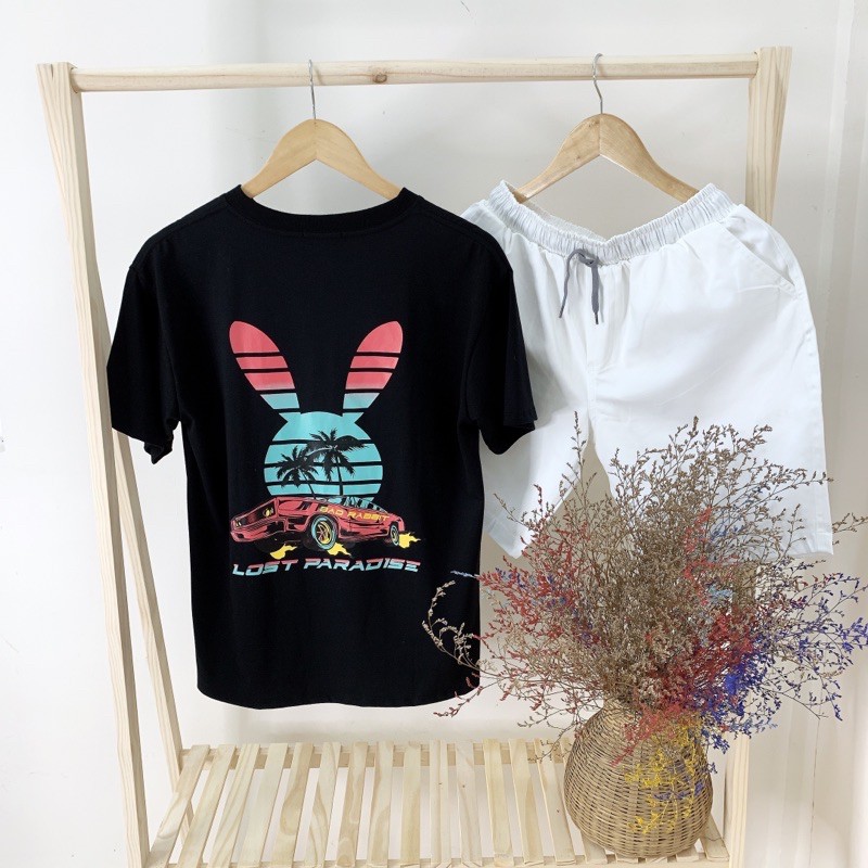 [Hình Thật] Áo Thun Unisex Nam Nữ Tay Lỡ Form Rộng Bad Rabbit Mr Smile 99 Shop