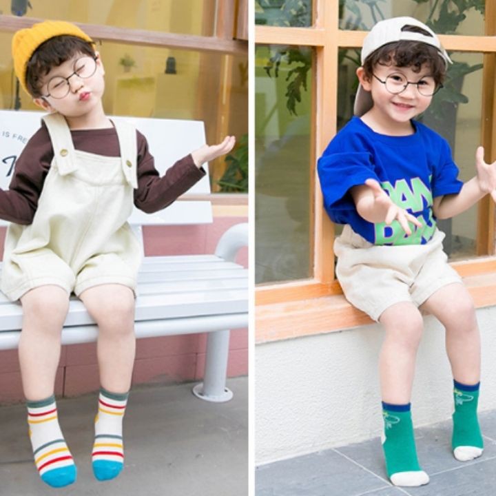 Set 5 Đôi Tất Chân Cho Bé, Tất Bé Trai, Tất Bé Gái, Tất Cao Cổ Co Giãn 4 Chiều Mềm Mại Cho Bé Từ 1 Đến 12 Tuổi