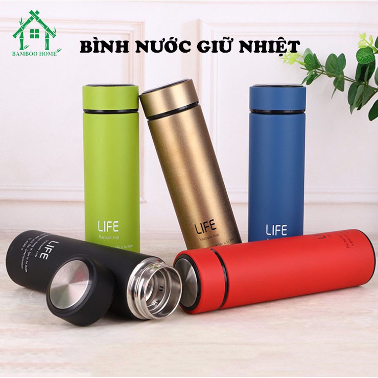 Bình giữ nhiệt bamboo home 500ml inox 304 cao cấp hiển thị nhiệt độ