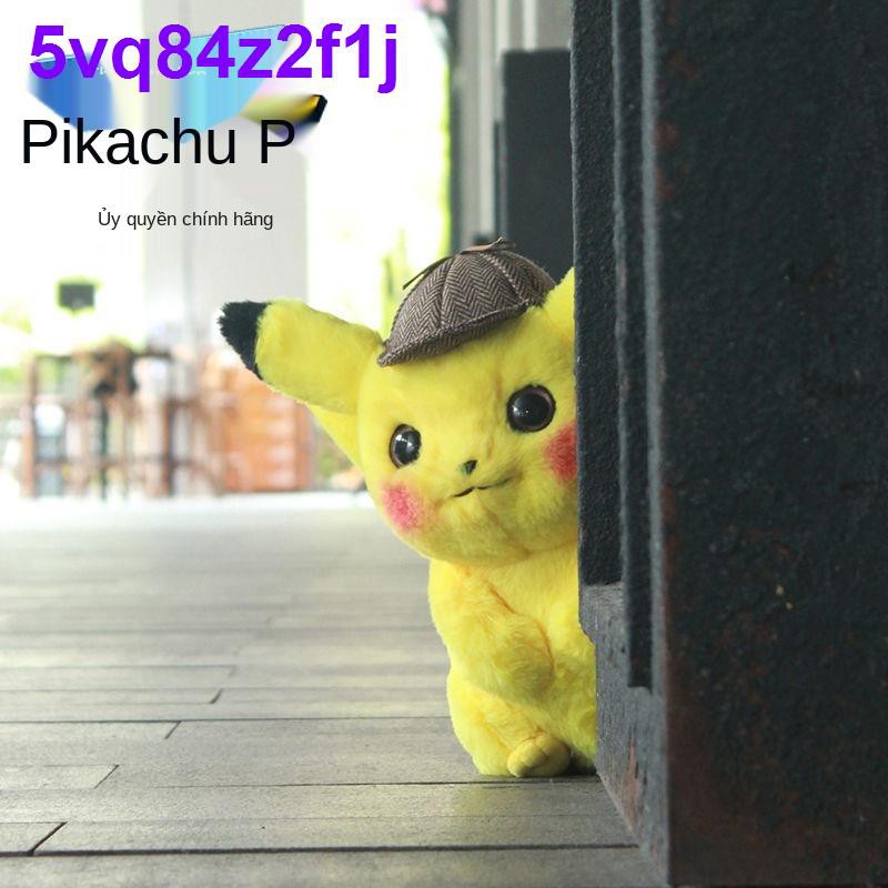 ❐▥Trò chơi búp bê sang trọng Thám tử Pikachu chính hãng phiên bản phim xoay quanh cùng một món quà đồ vải dễ t