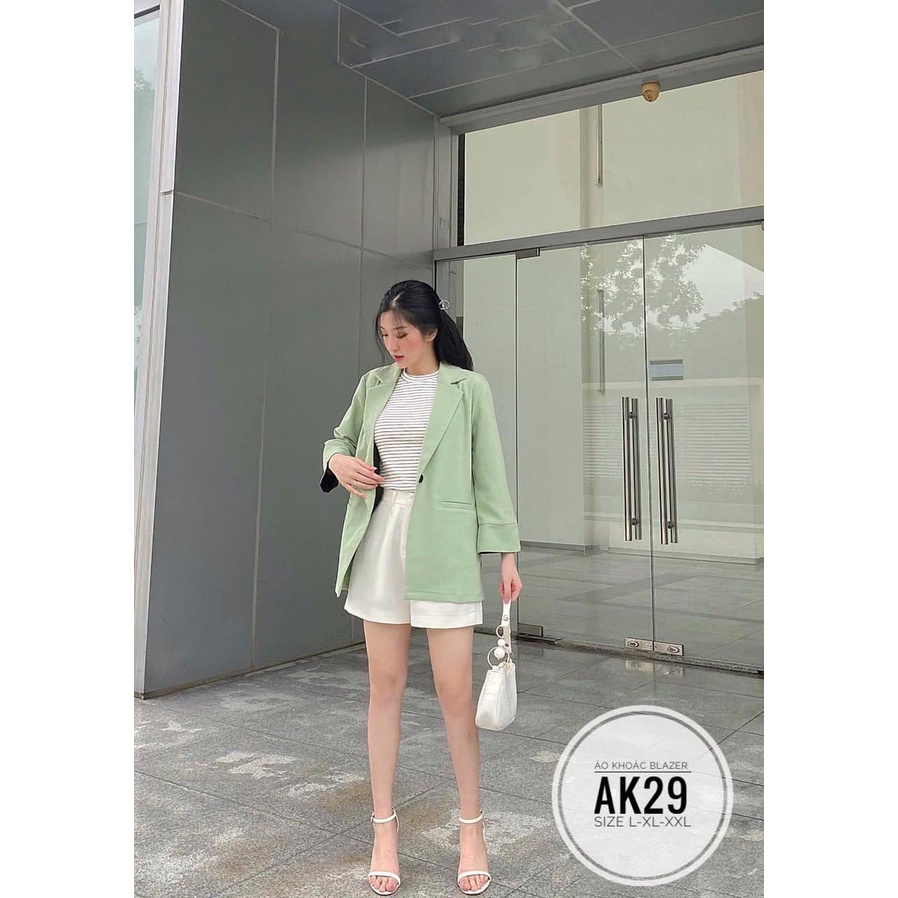 ẢNH THẬT (60-90KG) MINSTORE BIGSIZE Áo khoác blazer AK29 Màu sắc: đen - xanh - nude - hồng - vàng - caro