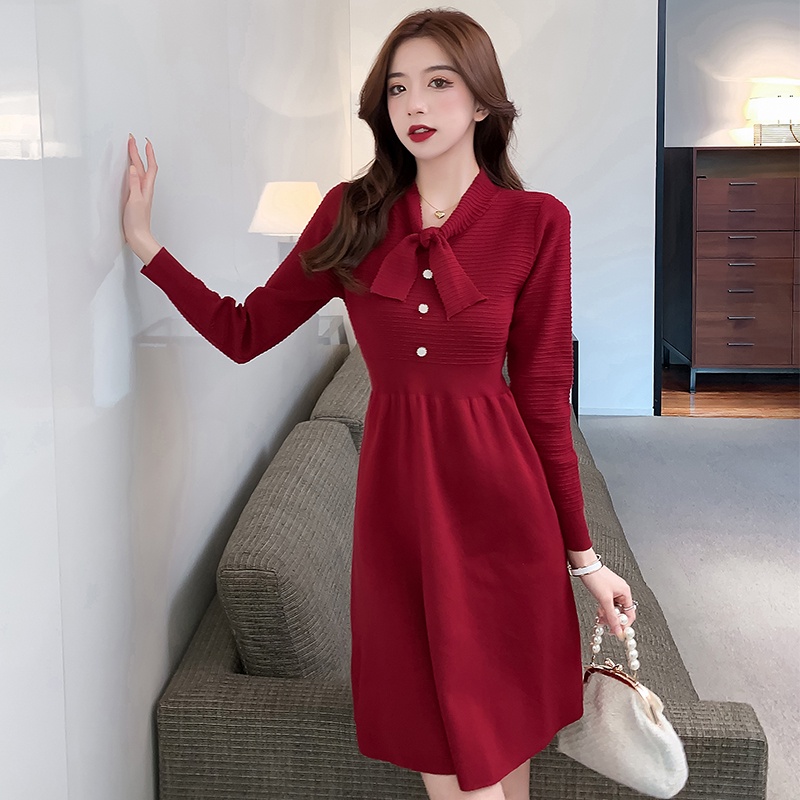 Button Long Sleeve Pillow Dress