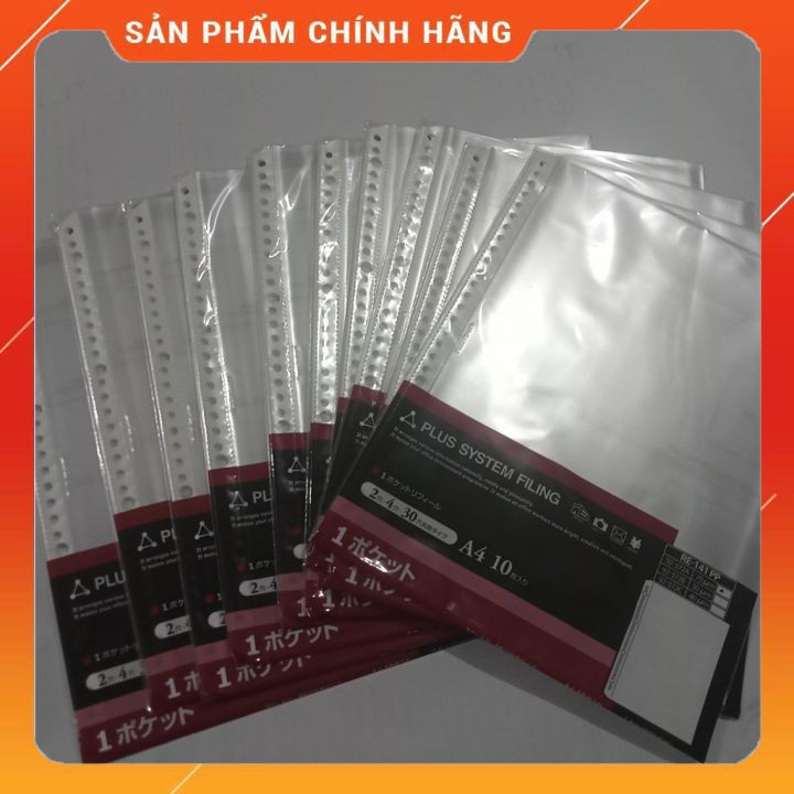 Túi Đục Lỗ A4 Plus Nhật Bản (Tập 10 Tờ) Đường Hàn Đẹp, Chắc Chắn Có Độ Bền Cao