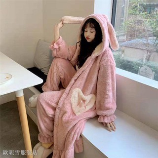 Góc Area❆▬☫Áo choàng ngủ có nón tai thỏ dễ thương cho bé gái