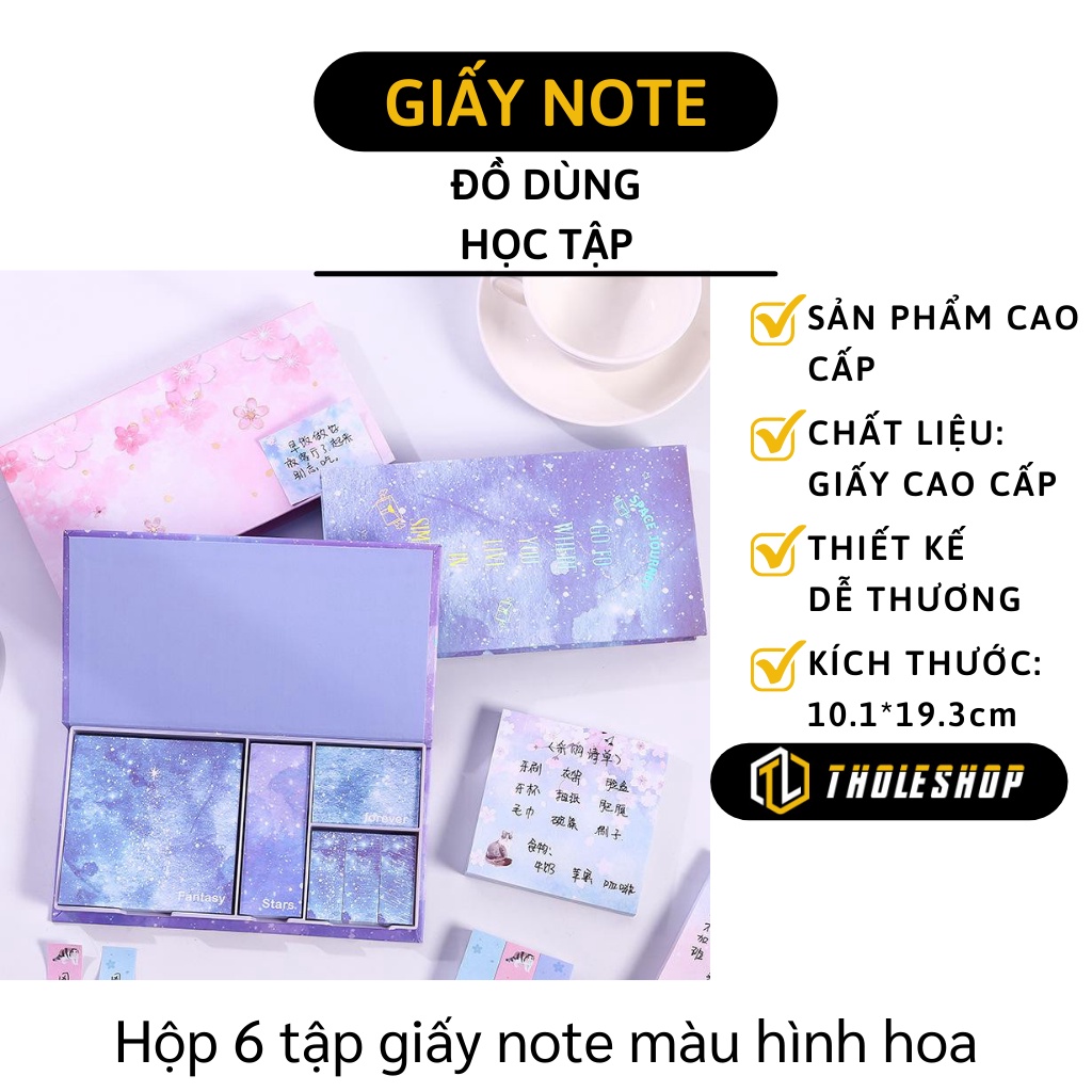 Giấy Note - Hộp 6 Tập Giấy Note, Ghi Chú, Đánh Dấu Nhiều Cỡ Kiểu Hàn Quốc 7869