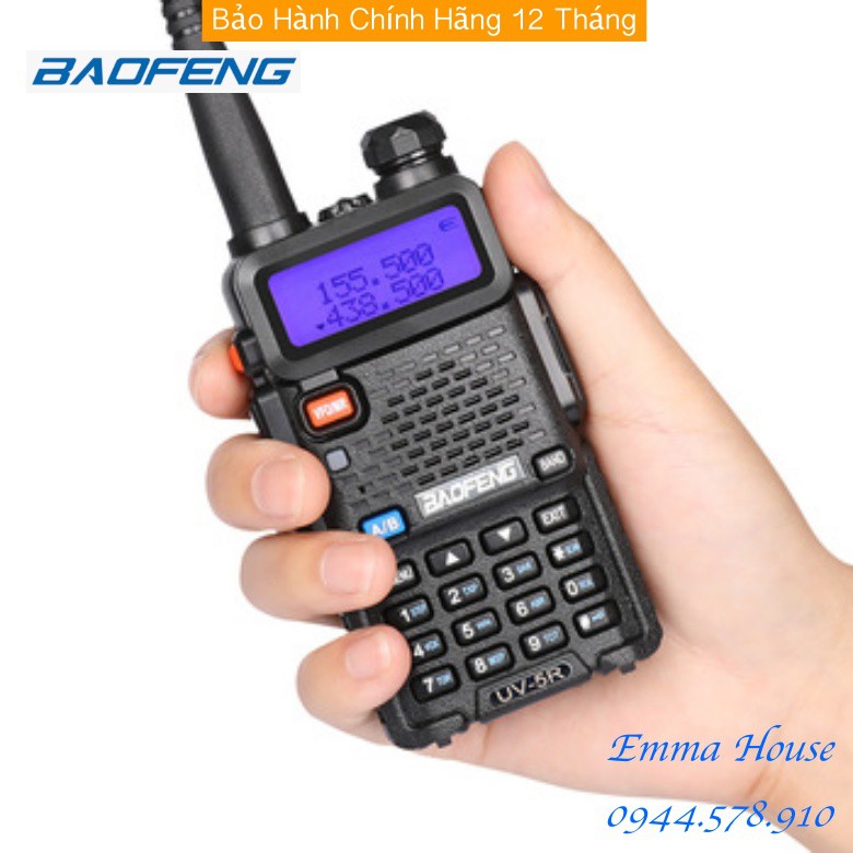 [Mã ELTECHZONE giảm 6% đơn 500K] [Bản Tiếng Anh] Bộ đàm Baofeng UV-5R FM 100-240V Walkie Talkie có đèn LED