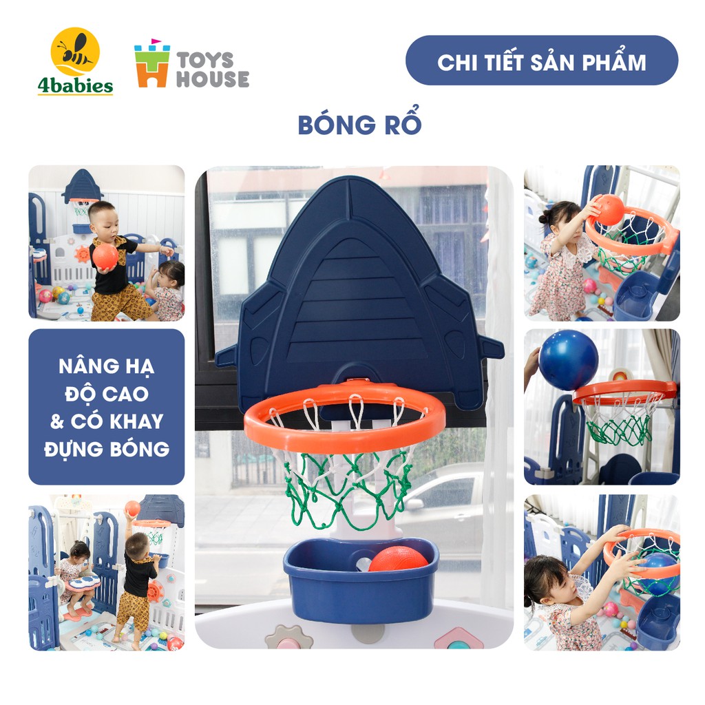 Quây bóng- combo đồ chơi vận động cho bé quây bóng,cầu trượt,xích đu, cột bóng Toyshouse WM19086 tiêu chuẩn Châu âu