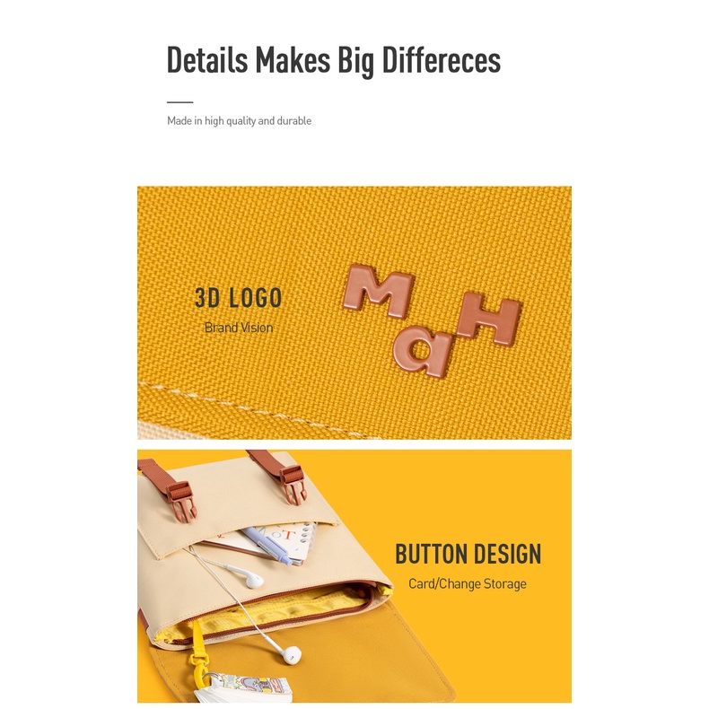 MAH OLI Ba lô giải trí Cambridge màu cổ điển - Túi nhỏ