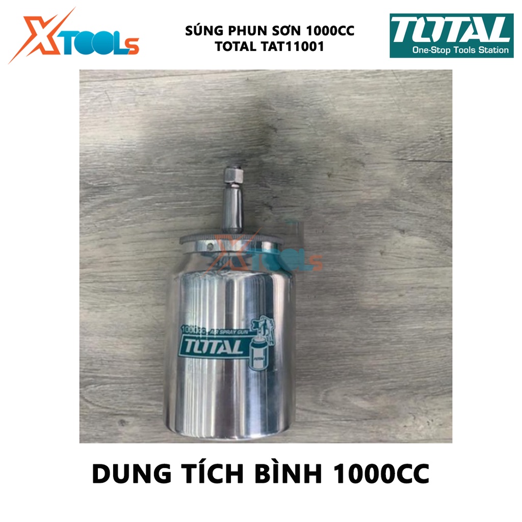 Súng phun sơn Total TAT11001 Máy phun sơn cầm tay Vòi phun 1.5mm Áp lực: 3-4bar Mức tiêu thụ 119-200l/phút [XTOOLs]