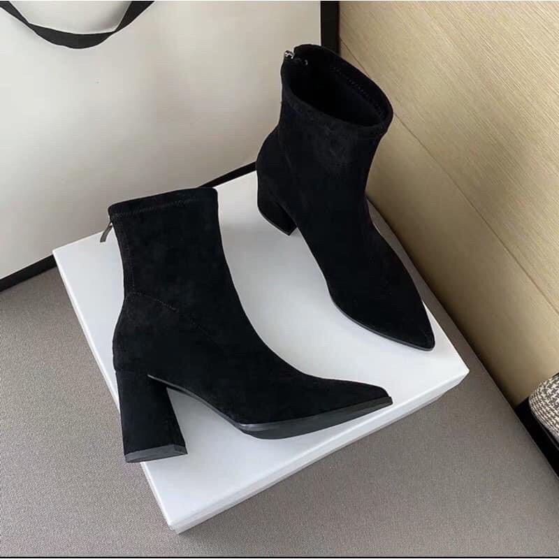 Boot nữ cao cổ da lộn đế 7cm ôm chân tôn dáng mix đồ siêu dễ | BigBuy360 - bigbuy360.vn