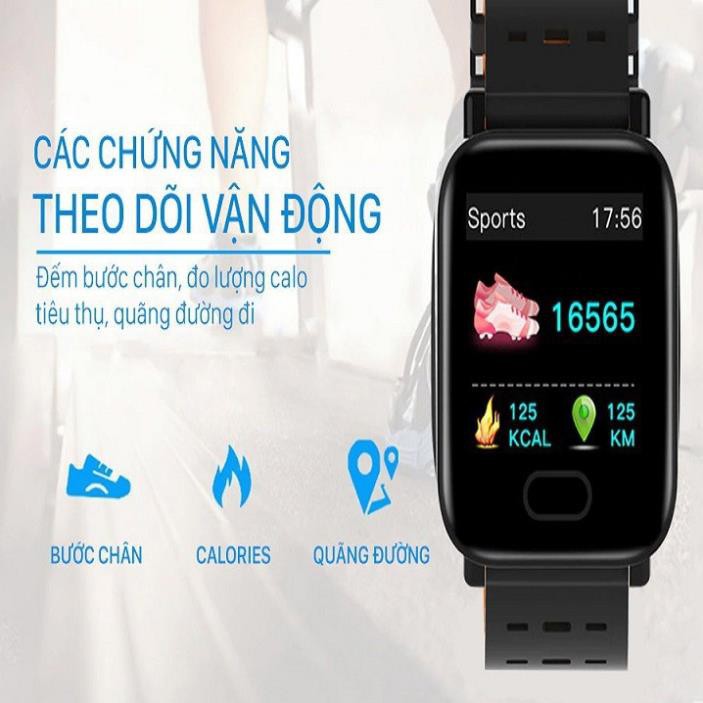 Đồng hồ thông minh A6 chống nước IP67 theo dõi sức khỏe -Kết nối điện thoại nhắc nhở cuộc gọi