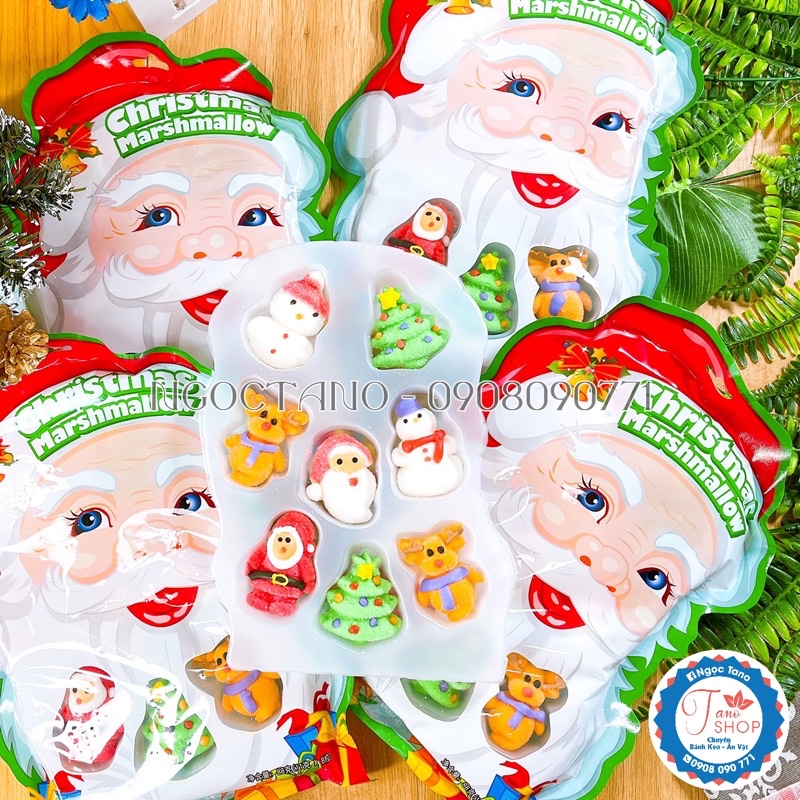 Túi kẹo bông đường hình ông già Noel / cây thông Noel Giáng Sinh | Ăn vặt ngon rẻ TaNo