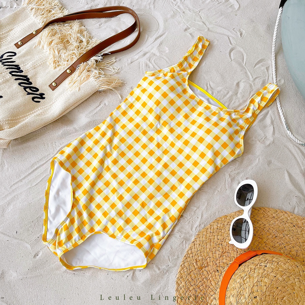 BIKINI MỘT MẢNH HỌA TIẾT CARO NỔI BẬT LEULEU.LINGERIE