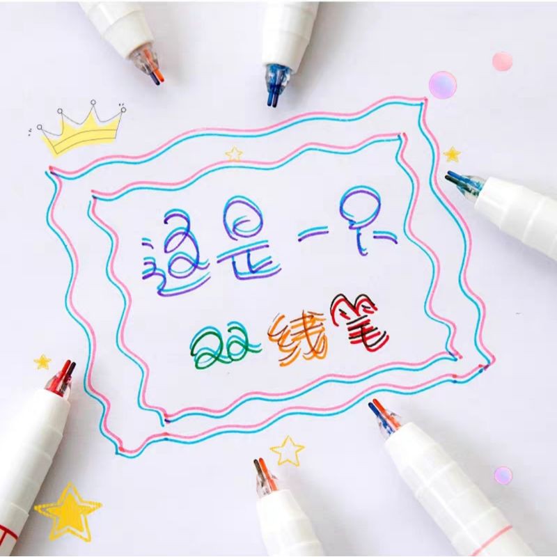 Bút, Viết Dạ Quang 2 Ngòi Double Lines Pen BiTi BDQ29