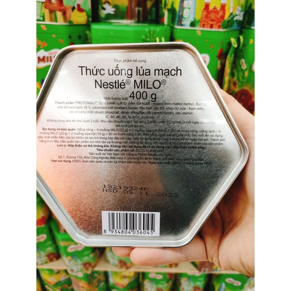 Thức uống lúa mạch Nestlé Milo nguyên chất hũ tết 400g