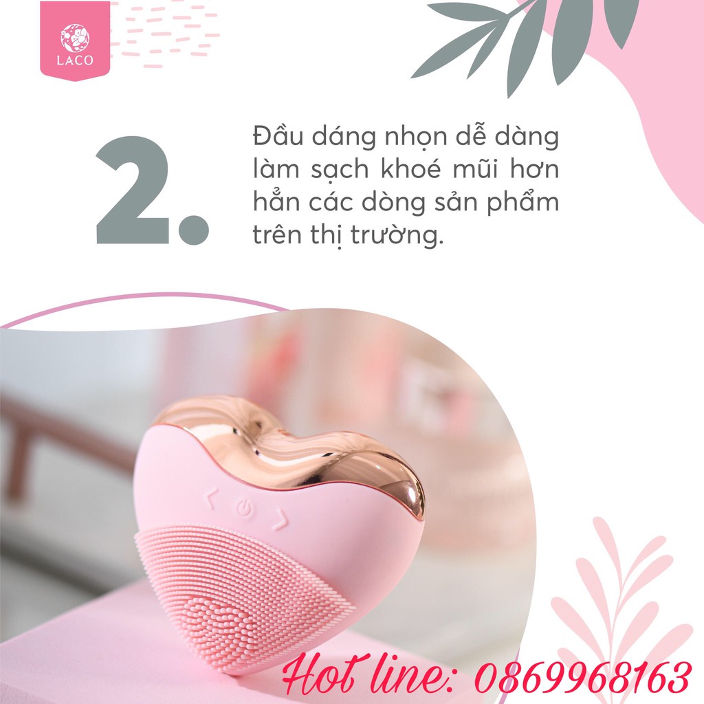 Máy rửa mặt trái tim ♥️ Laco luxury ♥️ độc quyền toàn cầu♥️ rửa sạch sâu♥️ massage♥️ nâng cơ ♥️ gọn hàm ♥️giảm nọng cằm