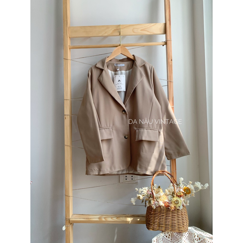 áo blazer hot trend chuẩn hàn 2 lớp một màu duy nhất (ảnh thật/hàng sẵn)