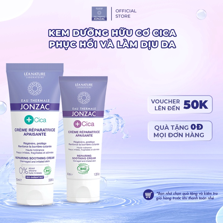 Kem Dưỡng Cica Hữu Cơ Phục Hồi Và Làm Dịu Da Eau Thermale Jonzac 40ml