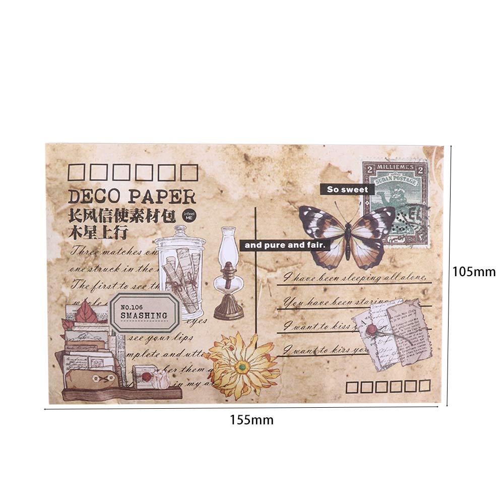 Bộ 100 Miếng Dán Trang Trí Sổ Tay DIY Hình Cây Cối Phong Cách Vintage