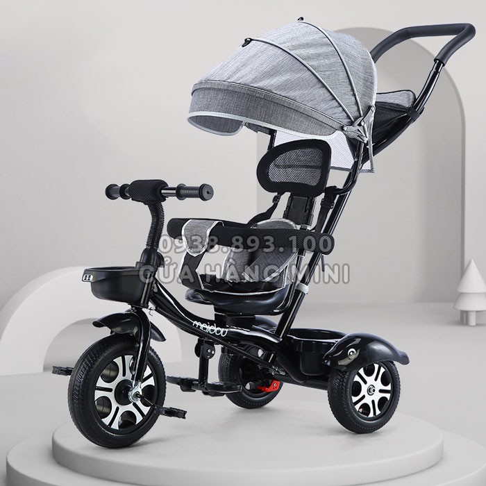 【CỰC RẺ】Xe Đạp Đẩy 3 Bánh Cho Bé SpaceBaby Có Mái Che Full Phụ Kiện Như Hình (Bảo Hành 3 Tháng)