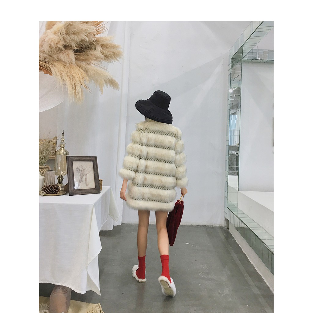 ÁO KHOÁC LÔNG XƯỚC NỮ DÁNG DÀI